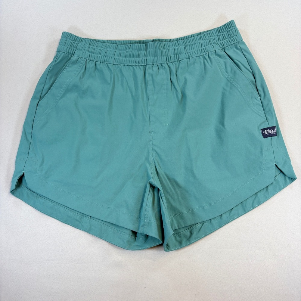 Marsh Wear Shorts Mens Medium Teal Nylon Stretch Fishing Hiking Outdoor 4 In